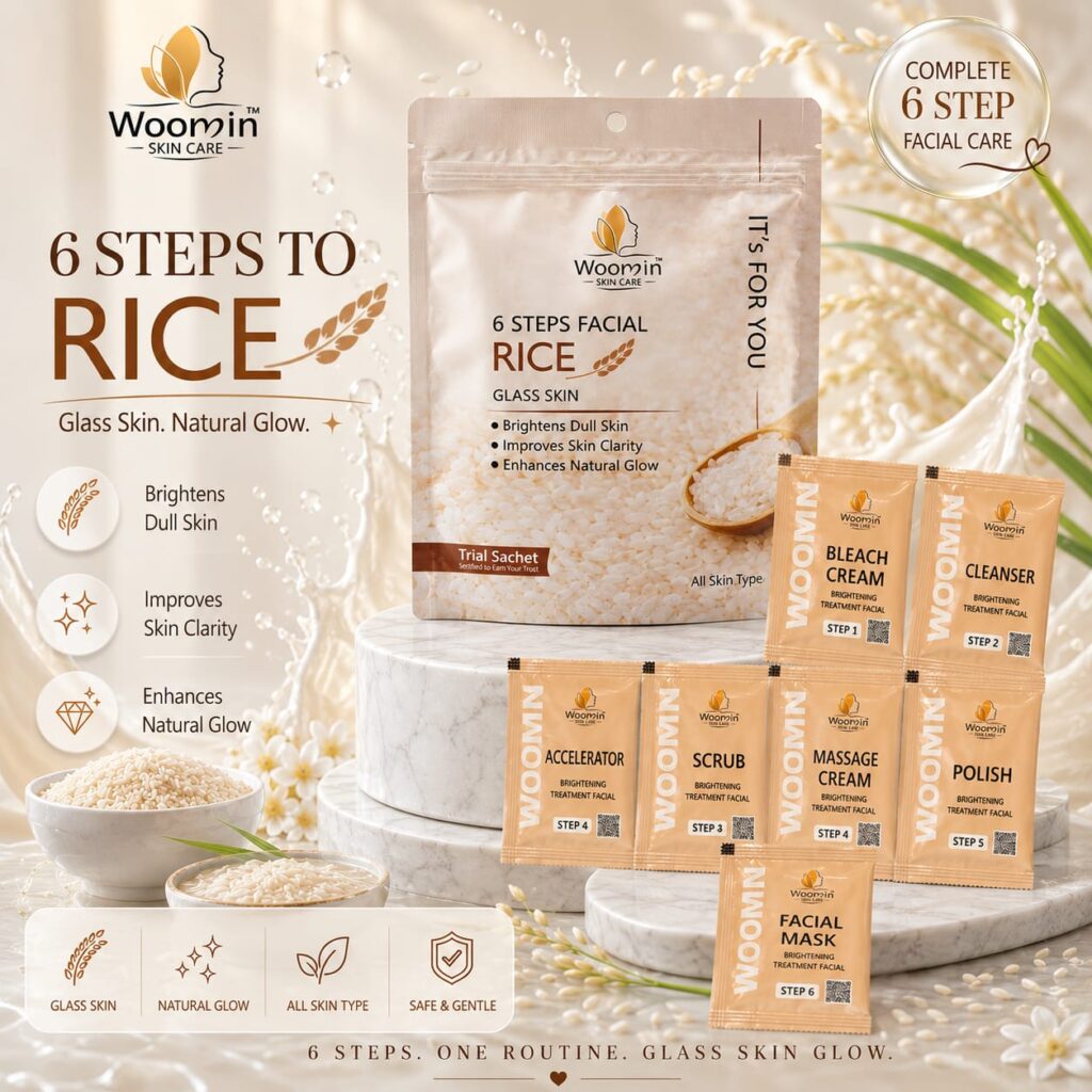 Woomin 6 Steps Rice Facial Kit Sachets